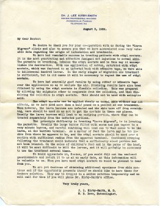 Larva Migrans Form Letter