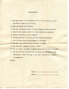 Larva Migrans Questionnaire