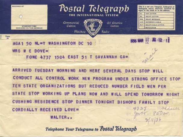 March 11, 1936 (Telegram) March 11, 1936 (Telegram)
